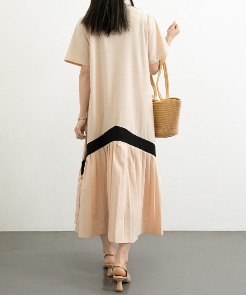 Miniministore(ミニミニストア)の「ロング ワンピース レディース Aライン半袖半袖(ワンピース・レディース・ブラック/ベージュ・FREE)」の11枚目の写真
