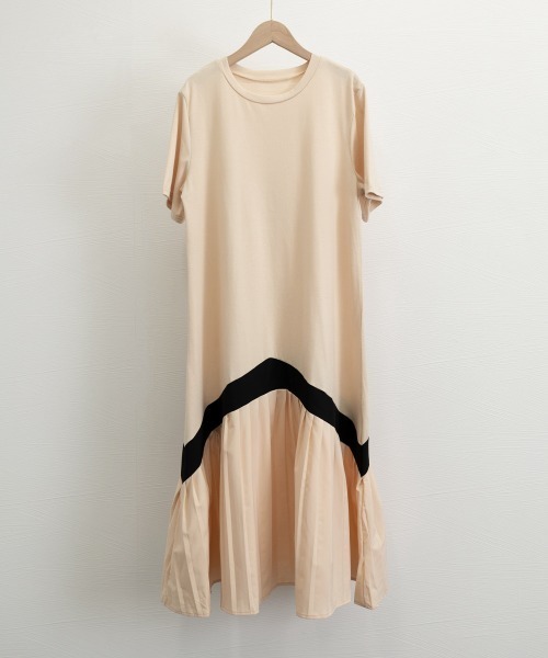 Miniministore(ミニミニストア)の「ロング ワンピース レディース Aライン半袖半袖(ワンピース・レディース・ブラック/ベージュ・FREE)」の14枚目の写真