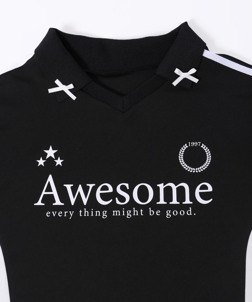 WC（ダブル シー）の「リボンポイントユニフォーム（Tシャツ/カットソー・レディース・ブラック/サックスブルー/ワインレッド・FREE）」の6枚目の写真