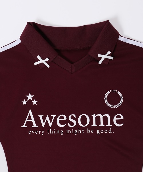 WC（ダブル シー）の「リボンポイントユニフォーム（Tシャツ/カットソー・レディース・ブラック/サックスブルー/ワインレッド・FREE）」の8枚目の写真