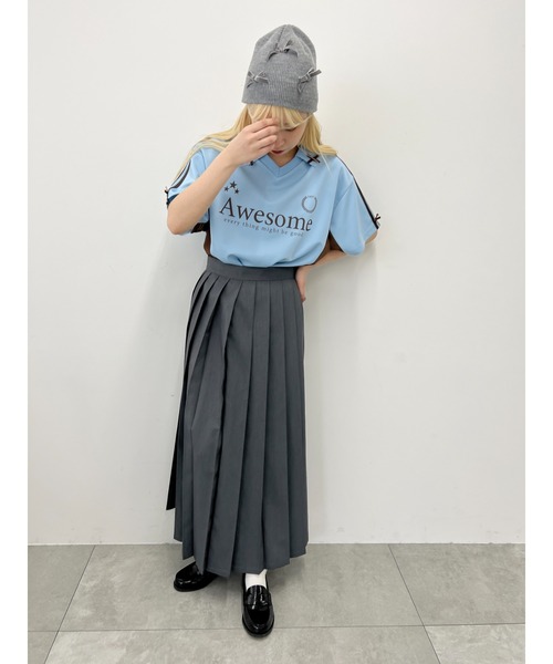 WC（ダブル シー）の「リボンポイントユニフォーム（Tシャツ/カットソー・レディース・ブラック/サックスブルー/ワインレッド・FREE）」の16枚目の写真