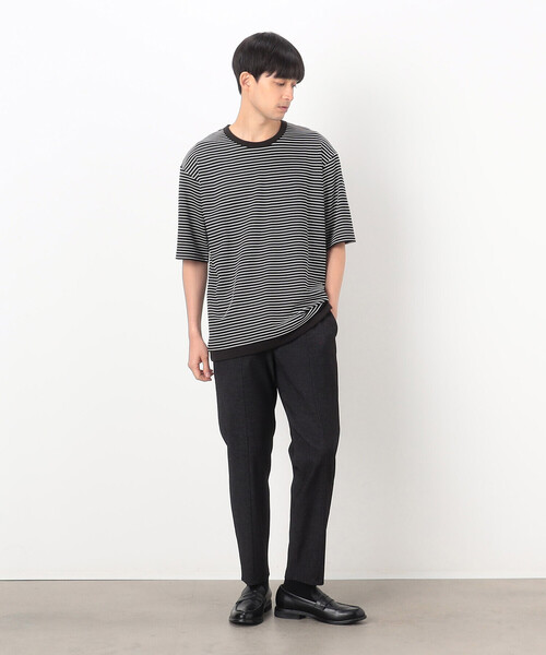 COMME CA ISM（コムサイズム）の「【セットアップ対応】デニムライクジャージー テーパードパンツ（スラックス・メンズ・ブラック/ネイビー・SMALL/LARGE/MEDIUM）」の3枚目の写真