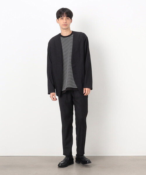 COMME CA ISM（コムサイズム）の「【セットアップ対応】デニムライクジャージー テーパードパンツ（スラックス・メンズ・ブラック/ネイビー・SMALL/LARGE/MEDIUM）」の4枚目の写真