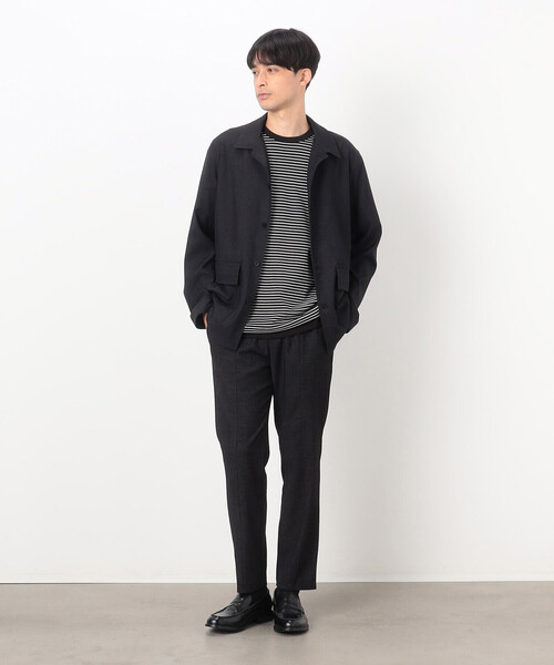 COMME CA ISM（コムサイズム）の「【セットアップ対応】デニムライクジャージー テーパードパンツ（スラックス・メンズ・ブラック/ネイビー・SMALL/LARGE/MEDIUM）」の5枚目の写真