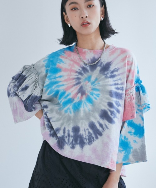 tシャツ (mag.by c)BLEACH＆TIE DYE BIG-TEE レディース ROSE BUD tシャツ (mag.by c)BLEACH＆TIE DYE BIG-TEE