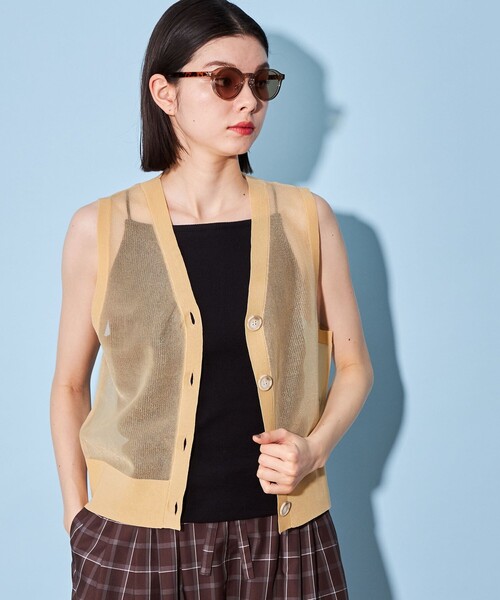 CITEN（シテン）の「＜CITEN＞シアー ニット ベスト（ニット