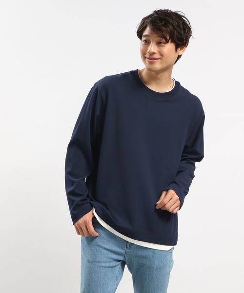 GLOBAL WORK Smile Seed Store(グローバルワーク スマイルシードストア)の「ジョーゼットTレイヤード長袖/993336(Tシャツ/カットソー・メンズ・ベージュ系その他3/ホワイト系その他7/ネイビー/ブラック・SMALL/MEDIUM/LARGE/X-LARGE)」の4枚目の写真