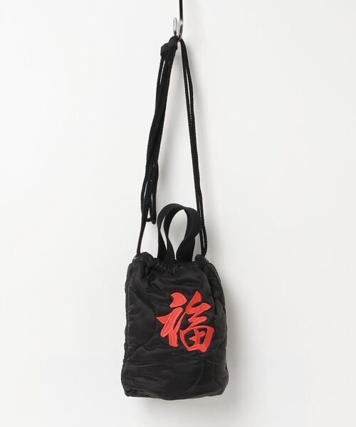 HOUSTON(ヒューストン)の「HOUSTON 刺繍エフェクトバッグ(TIGER)(ショルダーバッグ・メンズ・ブラック/オリーブドラブ/ウッド・FREE)」の6枚目の写真