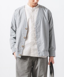 quadro（クオドロ）の「綿麻クールマックスツイルリブカーディガン（カーディガン/ボレロ）」