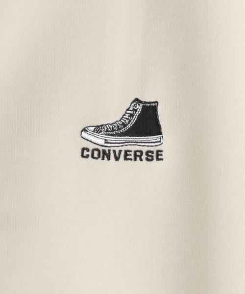 CONVERSE(コンバース)の「CONVERSE/コンバース オーバーサイズ サイドライン ロゴ オールスター ワンポイント刺繍 半袖トラックジャケット/ジャージ/レディース メンズ(ジャージ・レディース・ブルー/オフホワイト/ベージュ/ネイビー・M/L/LL)」の16枚目の写真