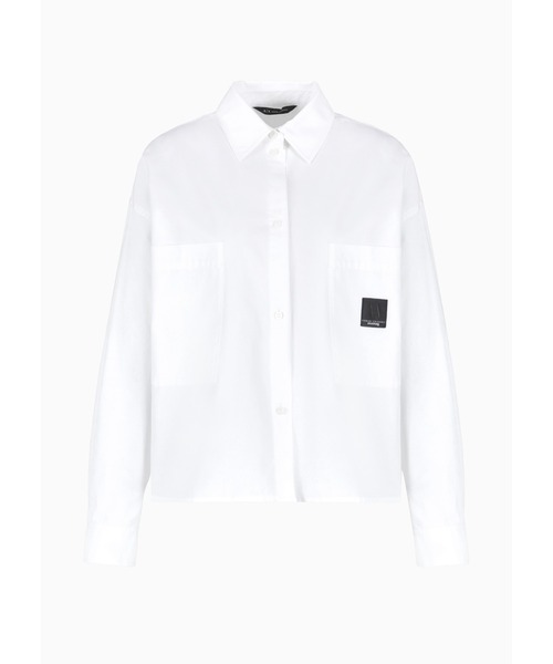 ブラウス シャツ 「A|X アルマーニ エクスチェンジ」AXロゴ　半袖ルーズシャツ レディース ARMANI EXCHANGE（アルマーニエクスチェンジ）の「【A|X