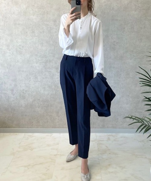 SMILE ORCHID（スマイルオーキッド）の「デーパートパンツ（スーツパンツ・レディース・ネイビー/オリーブ/ブラック/グレー・M/S/L）」の8枚目の写真