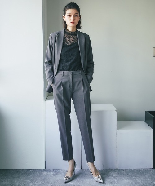 SMILE ORCHID（スマイルオーキッド）の「デーパートパンツ（スーツパンツ・レディース・ネイビー/オリーブ/ブラック/グレー・M/S/L）」の20枚目の写真