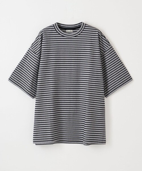 Steven Alan(スティーブンアラン)の「<Steven Alan> オーガニックコットン ボーダー Tシャツ -LOOSE(Tシャツ/カットソー・メンズ・ダークグレー/ライトグレー/オリーブ・S/M/L/XL)」の2枚目の写真