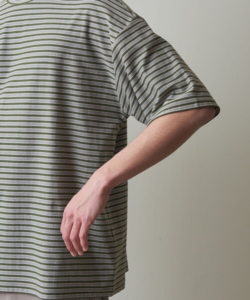 Steven Alan(スティーブンアラン)の「<Steven Alan> オーガニックコットン ボーダー Tシャツ -LOOSE(Tシャツ/カットソー・メンズ・ダークグレー/ライトグレー/オリーブ・S/M/L/XL)」の17枚目の写真
