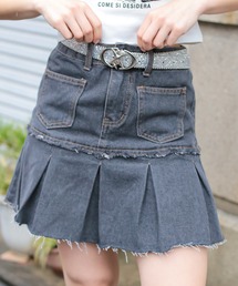 オーバーダイデニムミニスカート