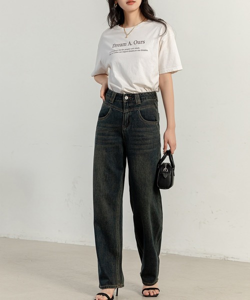DAY CLOSET(デイ クローゼット)の「レディース ヴィンテージライクタテナガストレートデニムパンツ(デニムパンツ・レディース・ダークインディゴブルー/ブルー・XL/M/S/XS/L/2XL)」の6枚目の写真