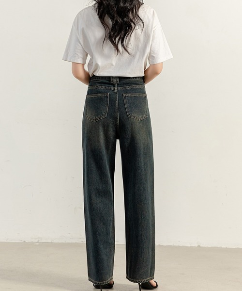 DAY CLOSET(デイ クローゼット)の「レディース ヴィンテージライクタテナガストレートデニムパンツ(デニムパンツ・レディース・ダークインディゴブルー/ブルー・XL/M/S/XS/L/2XL)」の10枚目の写真