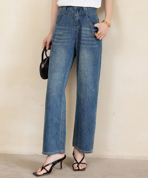 DAY CLOSET(デイ クローゼット)の「レディース ヴィンテージライクタテナガストレートデニムパンツ(デニムパンツ・レディース・ダークインディゴブルー/ブルー・XL/M/S/XS/L/2XL)」の11枚目の写真