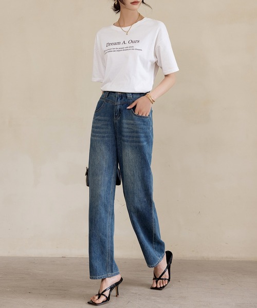 DAY CLOSET(デイ クローゼット)の「レディース ヴィンテージライクタテナガストレートデニムパンツ(デニムパンツ・レディース・ダークインディゴブルー/ブルー・XL/M/S/XS/L/2XL)」の17枚目の写真