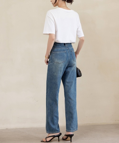 DAY CLOSET(デイ クローゼット)の「レディース ヴィンテージライクタテナガストレートデニムパンツ(デニムパンツ・レディース・ダークインディゴブルー/ブルー・XL/M/S/XS/L/2XL)」の19枚目の写真