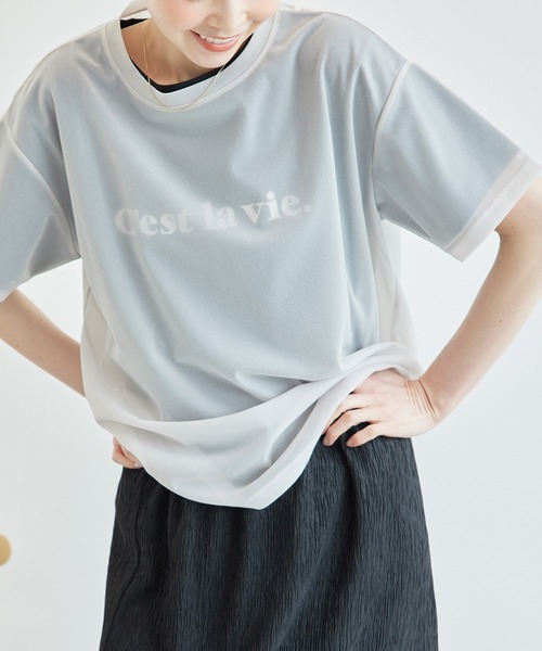 ROPE' PICNIC(ロペピクニック)の「シアーブライトTシャツ(Tシャツ/カットソー・レディース・グレー系その他/サックスブルー/キナリ・38)」の1枚目の写真