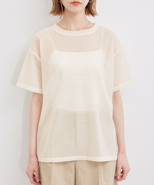 ROPE' PICNIC(ロペピクニック)の「シアーブライトTシャツ(Tシャツ/カットソー・レディース・グレー系その他/サックスブルー/キナリ・38)」の7枚目の写真