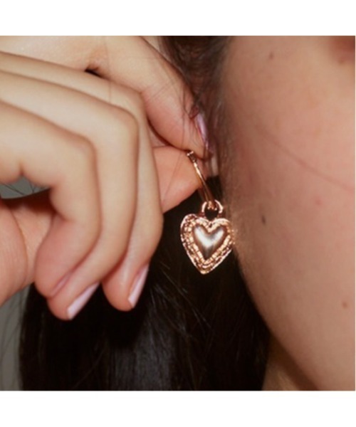 ANU（アヌ）の「heart 2way pierce - ハート2WAYピアス（ピアス（両耳用）・レディース・ゴールド/ピンクゴールド・FREE）」の13枚目の写真