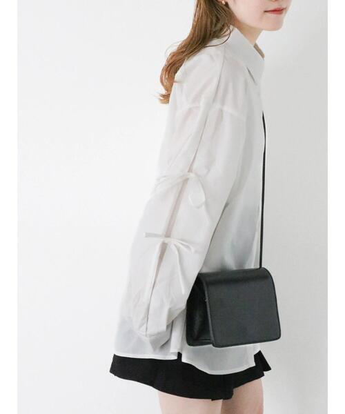 ehka sopo（エヘカソポ）の「柄アソート袖リボンシャツ（シャツ/ブラウス・レディース・ラベンダー/イエロー/サックスブルー/オリーブ/オフホワイト・F）」の2枚目の写真