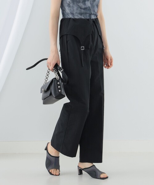 Ray BEAMS(レイビームス)の「Ray BEAMS / ガーターベルト ワイド パンツ(その他パンツ・レディース・ブラック/ライトグレー・1/0)」の1枚目の写真