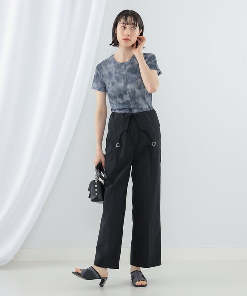 Ray BEAMS(レイビームス)の「Ray BEAMS / ガーターベルト ワイド パンツ(その他パンツ・レディース・ブラック/ライトグレー・1/0)」の7枚目の写真