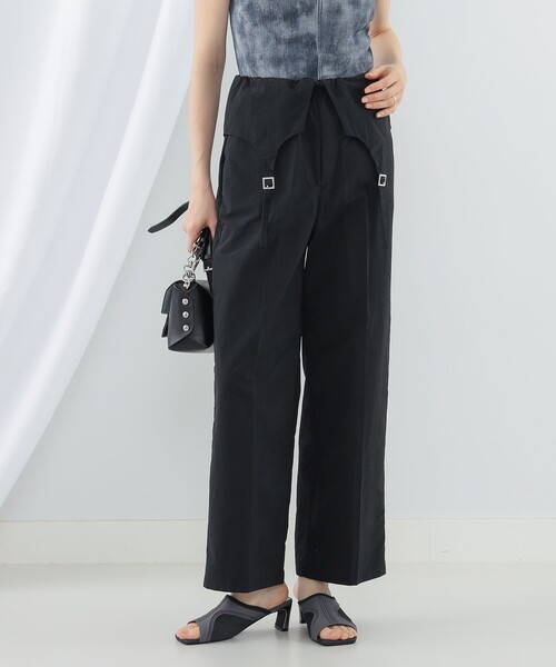 Ray BEAMS(レイビームス)の「Ray BEAMS / ガーターベルト ワイド パンツ(その他パンツ・レディース・ブラック/ライトグレー・1/0)」の9枚目の写真