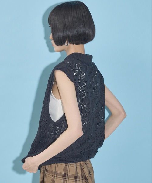 定価以下♡yori2024 シャーベットニットノースリーブ　タグ付き シャーベットニットノースリーブ | mark down| yori