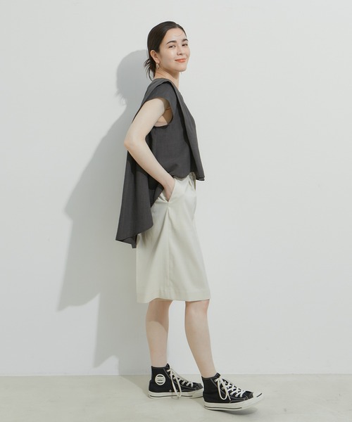 LE CERCLE par rope'（ルセルクルパーロペ）の「【セットアップ対応】タンブラーブッチャー2WAYブラウス（シャツ/ブラウス・レディース・チャコールグレー/ライトグレー/ダークブラウン/キャメル・FREE）」の14枚目の写真