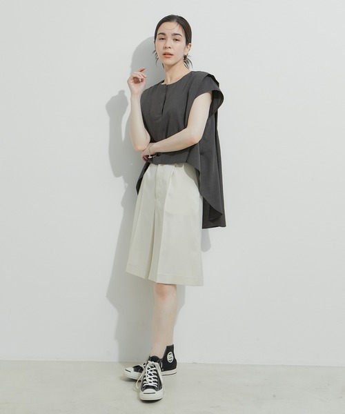 LE CERCLE par rope'（ルセルクルパーロペ）の「【セットアップ対応】タンブラーブッチャー2WAYブラウス（シャツ/ブラウス・レディース・チャコールグレー/ライトグレー/ダークブラウン/キャメル・FREE）」の13枚目の写真