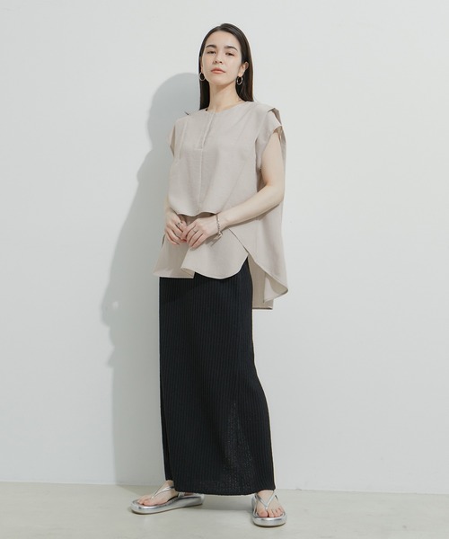 LE CERCLE par rope'（ルセルクルパーロペ）の「【セットアップ対応】タンブラーブッチャー2WAYブラウス（シャツ/ブラウス・レディース・チャコールグレー/ライトグレー/ダークブラウン/キャメル・FREE）」の8枚目の写真