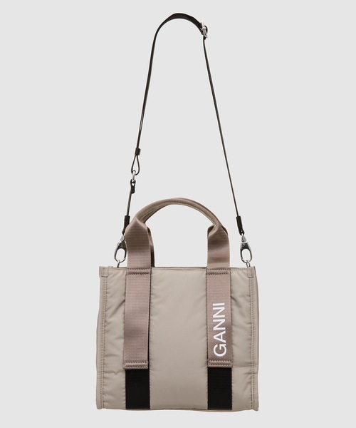GANNI(ガニー)の「Recycled Tech Small Tote(ハンドバッグ・レディース・グレー・OS)」の2枚目の写真