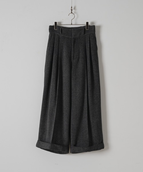 CASPER JOHN(キャスパージョン)の「Herringbone volume slacks/ヘリンボーンボリュームスラックス(スラックス・メンズ・ブラック/ブラウン・X-SMALL/SMALL/MEDIUM/LARGE)」の3枚目の写真