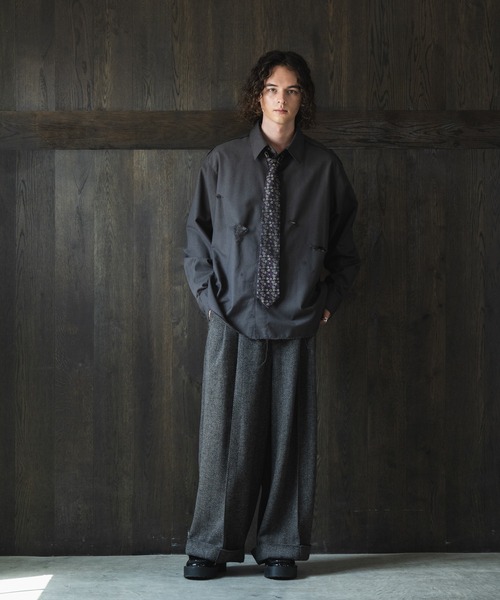 CASPER JOHN(キャスパージョン)の「Herringbone volume slacks/ヘリンボーンボリュームスラックス(スラックス・メンズ・ブラック/ブラウン・X-SMALL/SMALL/MEDIUM/LARGE)」の17枚目の写真