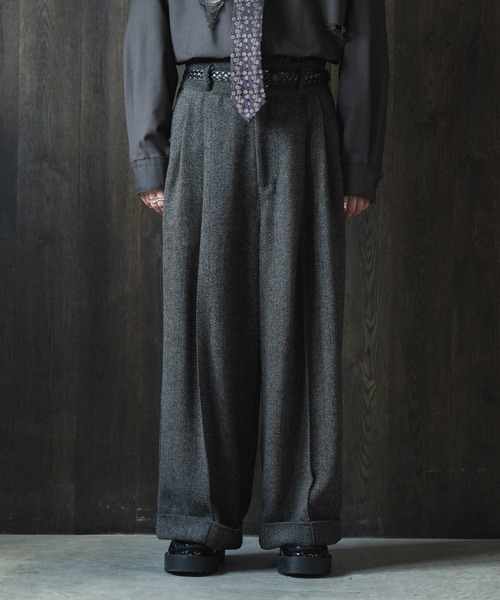 CASPER JOHN(キャスパージョン)の「Herringbone volume slacks/ヘリンボーンボリュームスラックス(スラックス・メンズ・ブラック/ブラウン・X-SMALL/SMALL/MEDIUM/LARGE)」の13枚目の写真