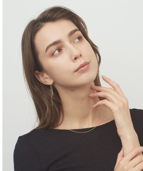 PAS TIERRA（パティエラ）の「【Ray】K10ボールチェーンアメリカンピアス（ピアス（両耳用）・レディース・イエローゴールド・FREE）」の4枚目の写真