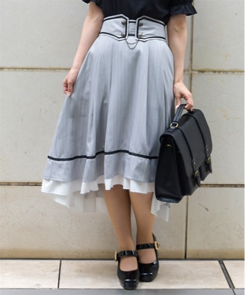 axes femme(アクシーズファム)の「ベルト風フィッシュテールスカート(スカート・レディース・グレー/パープル/チャコール・FREE)」の2枚目の写真