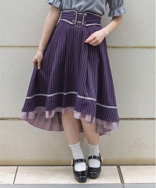 axes femme(アクシーズファム)の「ベルト風フィッシュテールスカート(スカート・レディース・グレー/パープル/チャコール・FREE)」の4枚目の写真