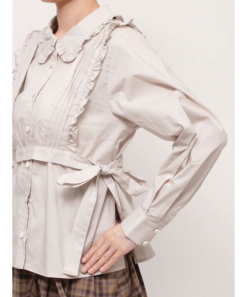 merry jenny（メリージェニー）の「ピンタックハーネスブラウス（シャツ/ブラウス・レディース・ブラック/オフホワイト/グレー・FREE）」の11枚目の写真