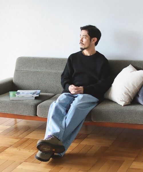 B:MING by BEAMS（ビーミングバイビームス）の「7ゲージ バルキー 片畦 クルーネック ニット（ニット/セーター・メンズ・ブルー/ブラック/ワイン・SMALL/MEDIUM/LARGE/X-LARGE）」の4枚目の写真