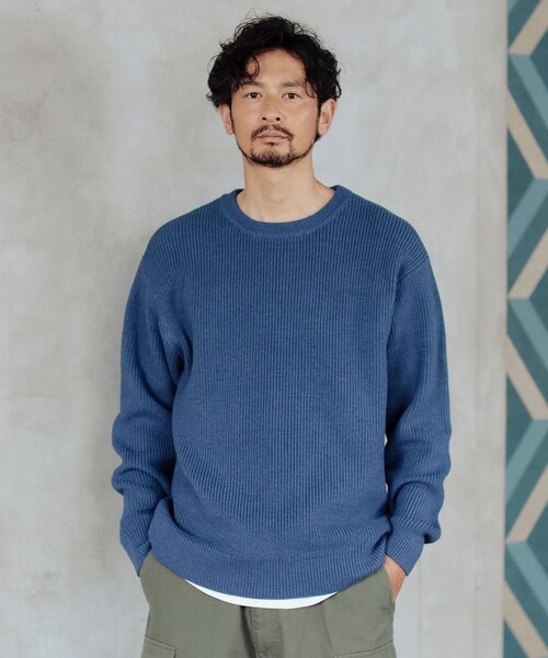 B:MING by BEAMS（ビーミングバイビームス）の「7ゲージ バルキー 片畦 クルーネック ニット（ニット/セーター・メンズ・ブルー/ブラック/ワイン・SMALL/MEDIUM/LARGE/X-LARGE）」の15枚目の写真