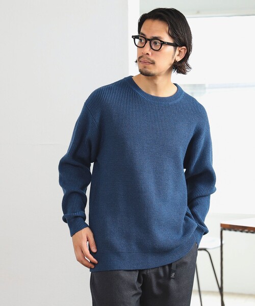 B:MING by BEAMS（ビーミングバイビームス）の「7ゲージ バルキー 片畦 クルーネック ニット（ニット/セーター・メンズ・ブルー/ブラック/ワイン・SMALL/MEDIUM/LARGE/X-LARGE）」の21枚目の写真