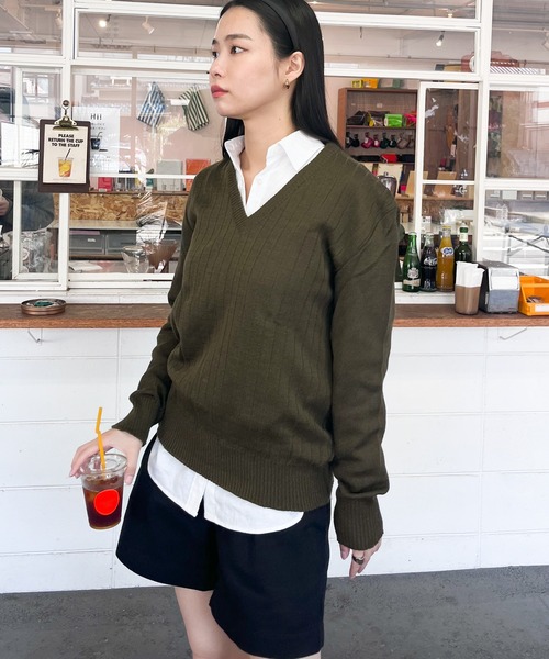 セール/ブランド古着】Vネックニット（ニット/セーター）｜MILITARY  