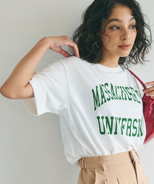 coca(coca)(コカ)の「【WEB限定セール】カレッジプリントTシャツ(Tシャツ/カットソー・レディース・C/D/A/B・M/L)」の6枚目の写真