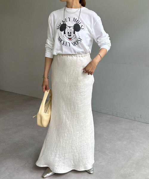 GOOD ROCK SPEED（グッドロックスピード）の「【GOOD ROCK SPEED】Mickey / ロングスリーブTee（Tシャツ/カットソー・レディース・ライトベージュ/ホワイト・FREE）」の3枚目の写真